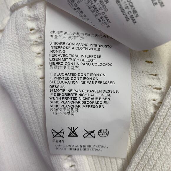 DSQUARED2 Size M White Rayon Polyamide Textured Short Sleeve Dress - Picture 14 of 15